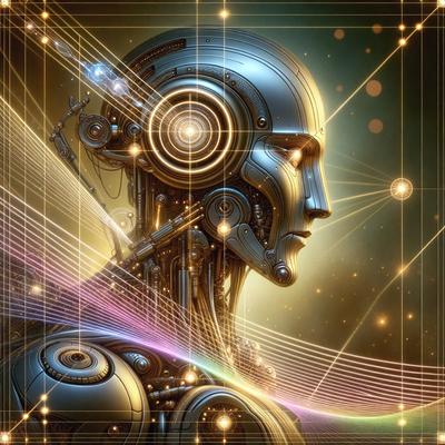 The primary subject of the image is a futuristic robot with a human-like face. The robot is surrounded by a colorful and vibrant background, which includes a mix of bright colors and a patterned surface. The visual style of the image is a combination of digital art and illustration, creating a unique and captivating scene. The overall atmosphere of the image is one of creativity and imagination, as the robot appears to be a part of a larger, futuristic world.
